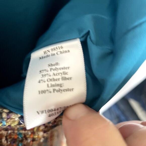 Coldwater Creek 8P skirt pencil tweed lined side zip browns multi-color - Picture 7 of 9